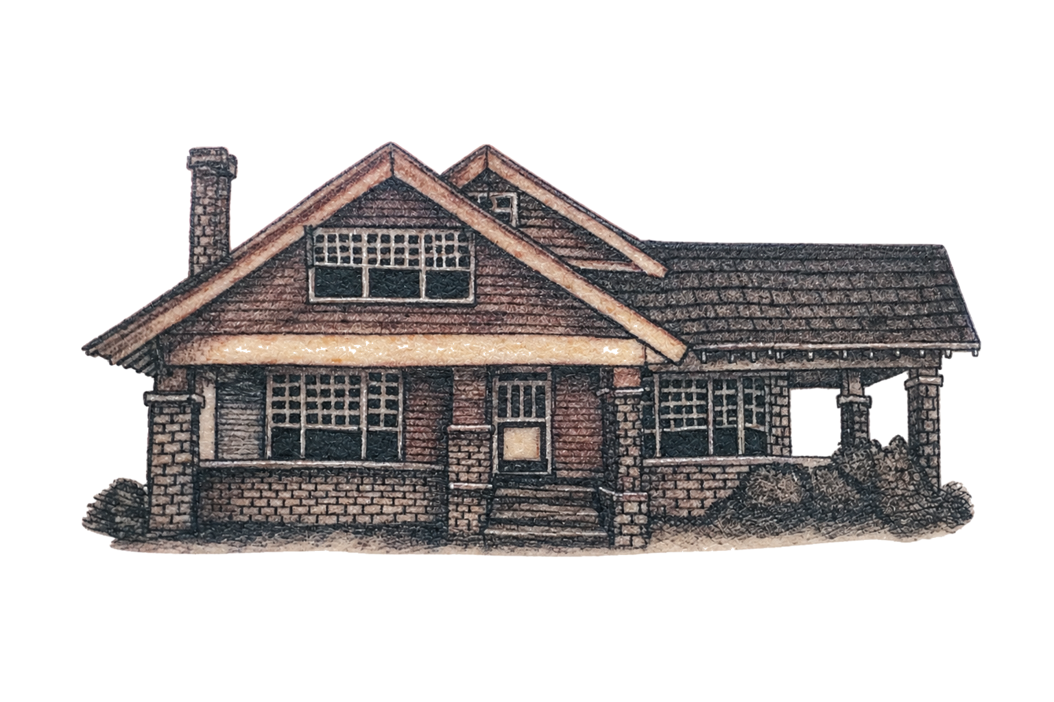 Craftsman house tattoo flash